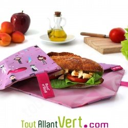 Sac sandwich enfant reutilisable et lavable, Rose