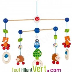 Mobile d�coratif enfant en bois naturel animaux de la f�ret, Heimess