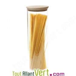 Bocal verre pour conservation alimentaire, couvercle en bois