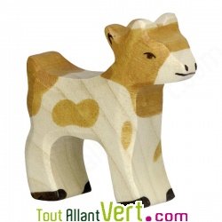 Chevreau avec taches marron clair en bois debout, 5 cm