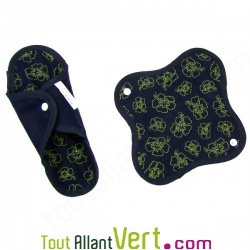 Serviette hygi�nique lavable en coton biologique, mod�le Ibiscus