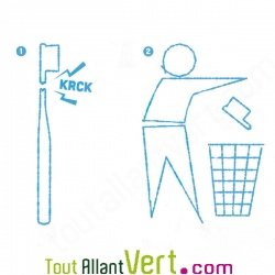 Brosse � dents enfant en bambou, rouge, poils nylon doux