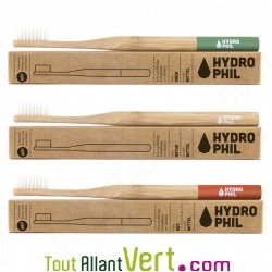 Brosse � dents durable en bambou, poils nylon medium