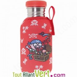 Gourde inox enfant Housse rouge Pirates 500ml sans bisph�nol A ni rev�tement, Laken