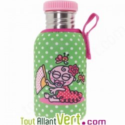Gourde enfant inox 500ml Housse B�b� flamenco sans bisph�nol A ni rev�tement, Laken