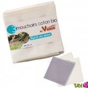 Lot de 3 mouchoirs en coton bio, 28x28cm