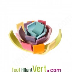 Grand tunnel couleurs pastels bois empilable, 12 pi�ces, 38 cm