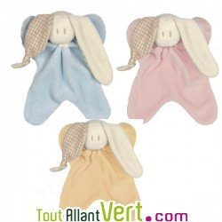 Petit Doudou coton bio avec rayures, petit modle