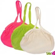 Sac filet  provisions avec longues anses, coton bio