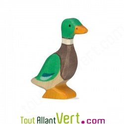 Canard colvert en bois debout 6,5 cm, Holztiger