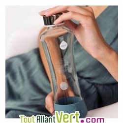 Gourde Verre Fond silicone Gris 550 ml