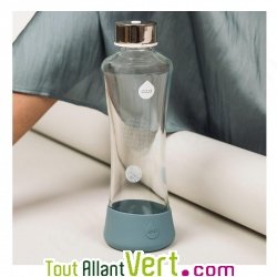 Gourde Verre Fond silicone Gris 550 ml