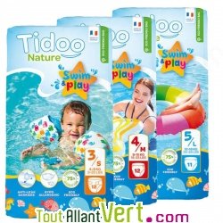 Couches et culottes de bain jetables �cologiques, swim & play, Tidoo
