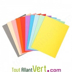 10 chemises recycles Assortiment 10 couleurs pastels 32x24cm pour A4, 170g