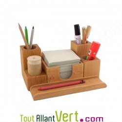 Porte-crayon en bois 5 compartiments 21.5x16cm