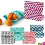 Pochette goter rutilisable et lavable ferme par velcro 18cm pour emporter son encas