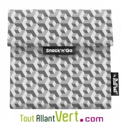 Pochette go�ter r�utilisable et lavable ferm�e par velcro 18cm pour emporter son encas