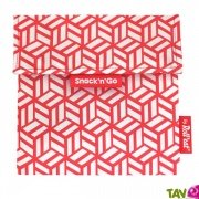 Pochette goter rouge rutilisable et lavable ferme par velcro 18cm pour emporter son encas