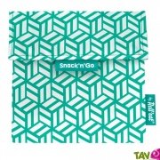 Pochette goter vert rutilisable et lavable ferme par velcro 18cm pour emporter son encas