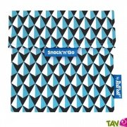 Pochette goter bleu rutilisable et lavable ferme par velcro 18cm pour emporter son encas