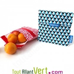 Pochette goter grise rutilisable et lavable ferme par velcro 18cm pour emporter son encas