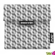 Pochette goter grise rutilisable et lavable ferme par velcro 18cm pour emporter son encas