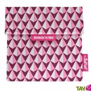 Pochette goter rose rutilisable et lavable ferme par velcro 18cm pour emporter son encas