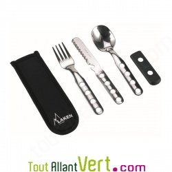 Set 3 couverts inox pique-nique et camping r�utilisable et incassable