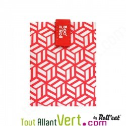 Emballage sandwich rouge ajustable et lavable, avec velcro, 54x32cm