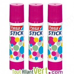 Lot 3 tubes de colle � papier 10g �cologique en baton rond, Eco-logo
