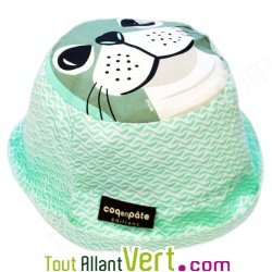 Bob enfant Phoque vert en coton bio, Taille M, 2-3 ans, 49-51cm