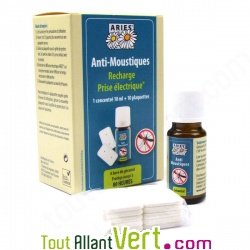 Recharge pour prise �lectrique anti-moustiques - 10 plaquettes et 10ml de concentr�, 80h de protection