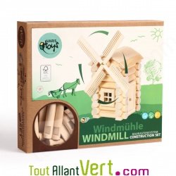Moulin, jeu de construction en bois 47 pi�ces