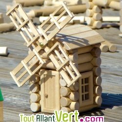 Moulin, jeu de construction en bois 47 pi�ces