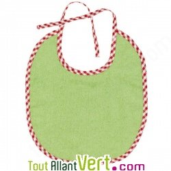 Bavoir en �ponge de coton biologique Vert, 30 x 28 cm