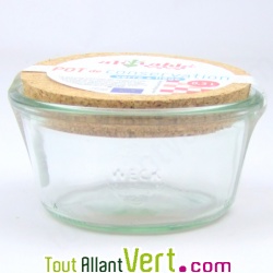 Pot de conservation en verre et bouchon li�ge 0.3L