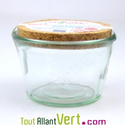 Pot de conservation en verre, bouchon li�ge 0.4L