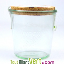 Pot de conservation en verre, bouchon li�ge 0.6L