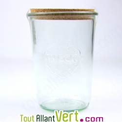Pot de conservation en verre, bouchon li�ge 0.9L