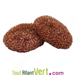 Lot de 2 �ponges grattoir � r�curer en cuivre, 9.5cm