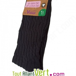 Chaussettes torsades en laine et coton bio