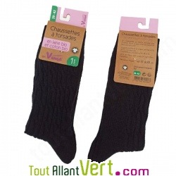 Paire de chaussettes torsades en laine et coton bio Taille 35-38