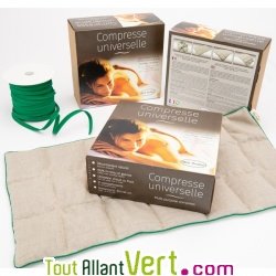 Compresse universelle chauffante relaxante en Lin 33x60 cm
