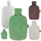 Bouillotte � eau Bio-plastique et Housse polaire recycl� Cr�me, 1,6 litres
