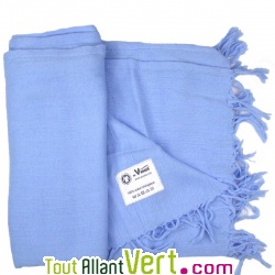 Ch�che en coton bio Bleu clair, teinture �cologique