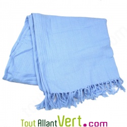 Ch�che en coton bio Bleu clair, teinture �cologique
