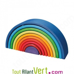 Arc en ciel bois empilable, 10 pices, 30 cm, Grimms
