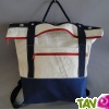 Grand sac  dos en voile de bateau recycl, 42 cm