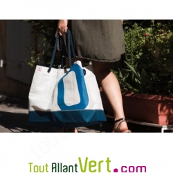 Grand cabas en voile de bateau recycl�, 62 cm