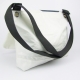 Sac besace en voile de bateau recycl� blanc et gris, 37 cm